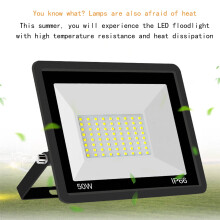 Projecteur LED 50 W ultra-lumineux 3000 lm, 6000 K lumière du jour, IP66, éclairage de sécurité extérieur pour arènes et espaces commerciaux.