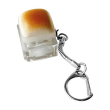 Cute Bread Keycap Stress Relief Clicker Keychain – Fingertip Decompress Pendant, Compatible with Mechanical Keyboards