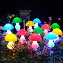 Solar-Powered Mushroom Light, Waterproof LED Pathway & Fence Decor – Compatible with Solar Charging