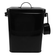 Boîte de rangement de style campagnard pour farine, sucre et riz, idéale pour les voyages, noire.