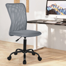 Executive Office Chair Armless Computer Chairs Adjustable Desk Chair with Lumbar Support for Teens Adults, Grey