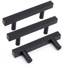 10 kusů černých úchytek na skříňky, matné černé úchytky na skříňky, 2-1/2" (64 mm), úchytky na zásuvky ve tvaru T, pro kuchyňské