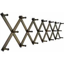 Hat Rack for Wall with 20 Hooks, Solid Wooden, Modern, Expandable Coat Rack Wall Mount for Coats, Hats, Bags, Baseball Caps, Dark Walnut Color