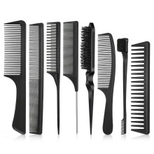 8-teiliges Toupierbürsten-Set mit Clips, Doppel-/Dreifachkanten und Stielkamm für Frauen, Mädchen und Kinder – Schwarz