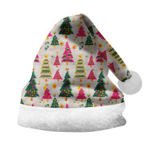 Bonnet de Père Noël pour adultes, bonnet de Noël doublé en peluche à motifs pour enfants, articles de fête pour Noël et le Nouvel An, bonnet