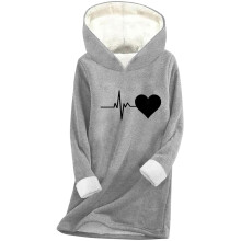 Sweat à capuche pour femme, pull douillet à manches longues et col rond, vêtement d'extérieur doux et chaud, idéal pour l'automne et l'hiver,