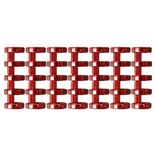 7 stuks kantoorartikelen: vijfgaats bindclips, rood 2