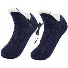 Chaussettes chauffantes électriques rechargeables, thermiques, en maille de coton, convenant aux hommes et aux femmes, idéales pour le ski,