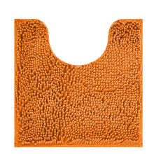 U-formet toalettteppe, vaskbar chenillematte, sklisikker og absorberende, 50 x 50 cm, oransje