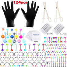 DESIGNICE124 stuks sieradenaccessoires Lichtgewicht en comfortabele neusring Strakke en stijlvolle look Veelzijdig te combineren met alle outfits