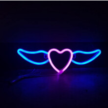 LED neonreklám, szív alakú neonreklám éjszakai fény fali LED neonlámpa USB akkumulátorral működő LED neonfény otthoni hálószobába bár
