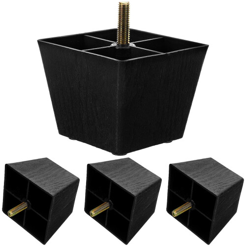 Conjunto de 4 Pés Quadrados para Móveis, Almofadas para os Pés do Sofá, Pés de 7,6 cm (3 Polegadas) para Móveis, Pés para Sofá