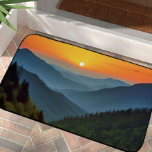 Höstdekoration Solnedgångslandskap Golvmatta för Hemingång Kvadratisk Inomhus Utomhus Filt 45,8 x 91,8 cm