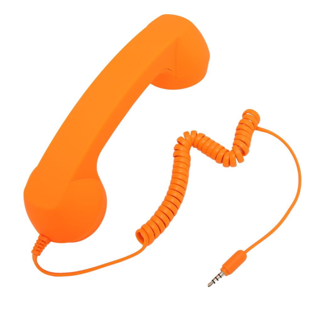Cell Phone Handset 3.5Mm Plug Retro Radiation Proof Wired Telephone Handset Receiver For Smartphone Computer Orange 9313598016607