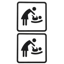 2Pièces Métal Noir Station De Change Bébé Autocollant