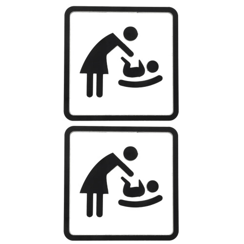 2Pièces Métal Noir Station De Change Bébé Autocollant