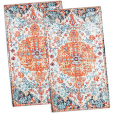 Boho Kitchen Hand Towels Decor Set of 2 Bohemian Orange Kitchen Dish Towels Soft Absorbent Hand Towels for Bathroom Holiday Home Decor 18x26 Inch