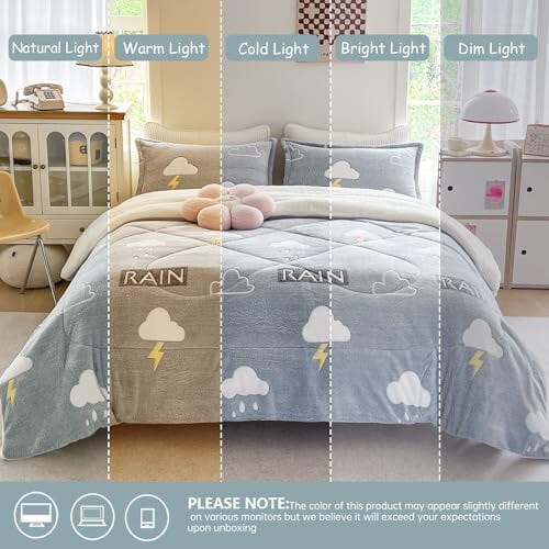 Fleece Comforter Set Queen 3-Piece Microfiber 2