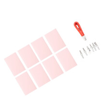 Pink Rubber Stamp Carving Kit 8 Blocks