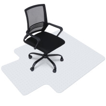 47" x 35" PVC Office Chair Mat Clear Floor Desk Mat W/Under-Desk Lip for Low Pile Rug
