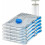 Vacuum Compression Zipper Storage Bags With Hand Pump, Medium, Clear, 5-Pack, White, Sky Blue 1