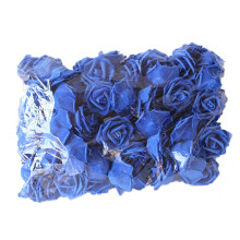 100Pcs Artificial Flower Beautiful Solid Color PE Foam Wedding Simulation Foam Rose for Party (Sapphire Blue)