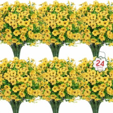 UV-resistente kunstige blomster Yellow24Bundles
