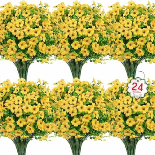 UV-resistente kunstige blomster Yellow24Bundles