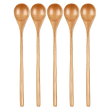 5 houten lepels, honinglepel met natuurlijke houtnerf, lichtgewicht en gemakkelijk vast te houden, kleine lepels, stijl 2, 20*3 cm