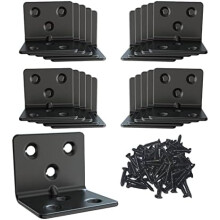 Schwarzer Edelstahl-Eckwinkel, rechtwinkliger Gelenkwinkel, L-förmiger, hochbelastbarer Metall-Eckwinkelträger für Holz (Schwarz, 1,5 x 1,2 x 1,2