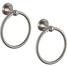 Anillo para toallas de pared de metal níquel cepillado para baño, paquete de 2 unidades, estilo clásico.
