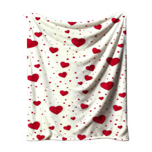 Valentine Throw Blanket Red Pink Heart Fuzzy Blanket Romantic Love Heart Decorative Soft Cozy Flannel Blanket for Mom Couple Home Bed Sofa Chair