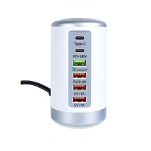 Stație de încărcare USB, încărcător rapid USB universal de 65 W, hub de încărcare rapidă QC3.0, stație de încărcare cu 6 porturi USB tip