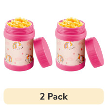 Lot de 2 thermos isothermes en acier inoxydable de 385 ml pour enfants – Étanche, sans BPA, pour aliments chauds/froids, soupes et liquides –