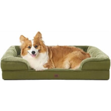 Orthopedic Dog Bed for Large Dogs, Waterproof Memory Foam with Sides, Non-Slip Bottom, Egg-Crate Foam, Washable Cover – Olive Green