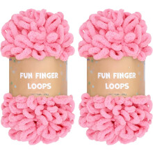 2-pack dik lusgaren (7,6 meter, 99 gram per streng) voor vingerbreien en haken – zachtgrijs tie-dye chenille, handwerk zonder naald, compatibel met
