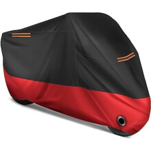 Motorradabdeckung für alle Jahreszeiten – wasserdicht, Sonnen-/Regen-/UV-Schutz, reflektierend bei Nacht, mit Schlosslöchern und Tasche, passend
