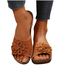 Sandales pour femmes, sandales confortables pour femmes, sandales d'été élégantes pour la plage, chaussures confortables marron 9,5