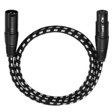 Cavo per microfono XLR maschio-femmina, 22AWG, placcato oro, OFC, nero