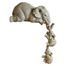 Figurine d'éléphante et ses deux petits - Décoration de bureau/étagère