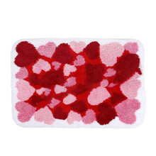 Tapis de bain antidérapant en forme de cœur pour la Saint-Valentin, 80 x 50 cm, pour la salle de bain, la cuisine, la chambre et le salon.