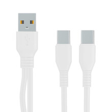 Cabo de carregamento curto multi-tipo C 2 em 1 com carregador rápido USB múltiplo > Q4G3