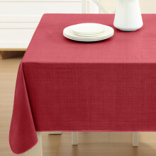 Nappe rectangulaire en vinyle Scarlet Red Café Hotel 52 x 70 pouces avec envers en flanelle