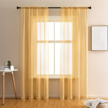 Rideaux voilages à 2 panneaux, filtrant la lumière, avec œillets pour tringle, pour salon/chambre, 99 cm x 250 cm