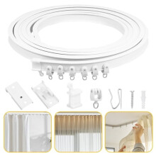 Binario flessibile per tende da soffitto in PVC e acciaio, 5 m