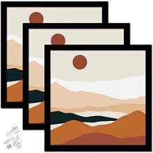 Black 12x12" Picture Frame Set of 3, High-Transparent for Square Photos, Wall/Tabletop Display, Horizontal/Vertical – Compatible with 12x12" Canvas