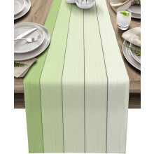 Chemin de table en lin et coton vert pastel 33 x 229 cm – Antidérapant, style rustique, texture bois de grange, idéal pour la cuisine, la salle