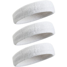 Paquete de 3 cintas para el sudor para hombres y mujeres: diademas de rizo de algodón que absorben la humedad para tenis, baloncesto, correr y