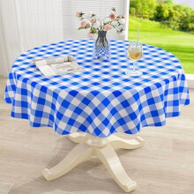 Nappe ronde imperméable en vinyle, nappe doublée de flanelle de buffle, protection de table en plastique lavable pour dîner, cuisine, pique-nique
