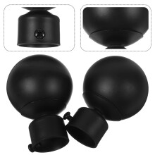 Lot de 2 embouts de tringle à rideaux de 28 mm, design unique, noirs, pour la maison ou le bureau.